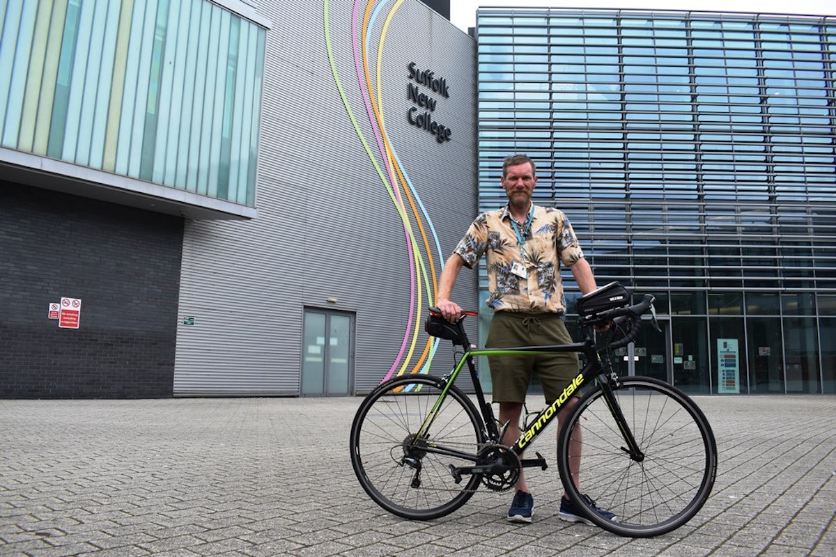 Mark Cornish outside Suffolk New College in Ipswich